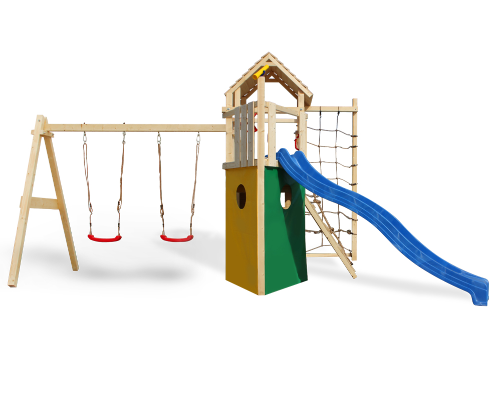 Play Tower Pirate Ship Climbing Frame Pole Climbing Rope Ladder Swings