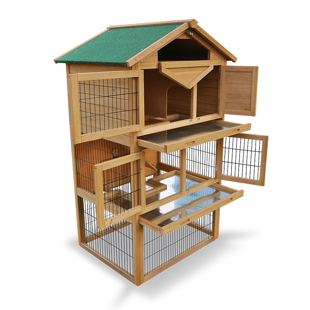 XXL Rabbit Hutch Small Animal Cage Rodent Stall Animals House Model 15