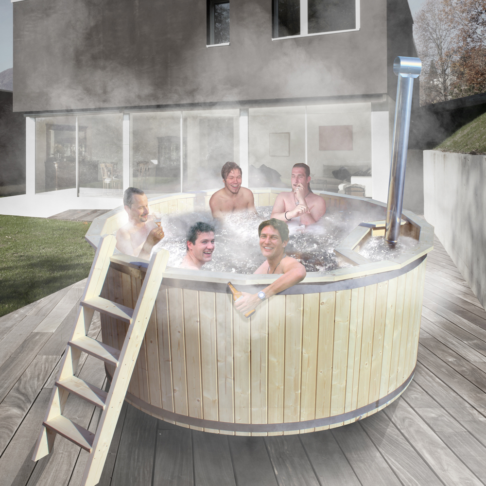 Wooden Hot tub Outdoor Bath Barrel Jacuzzi Garden Swimming Pool 190 cm