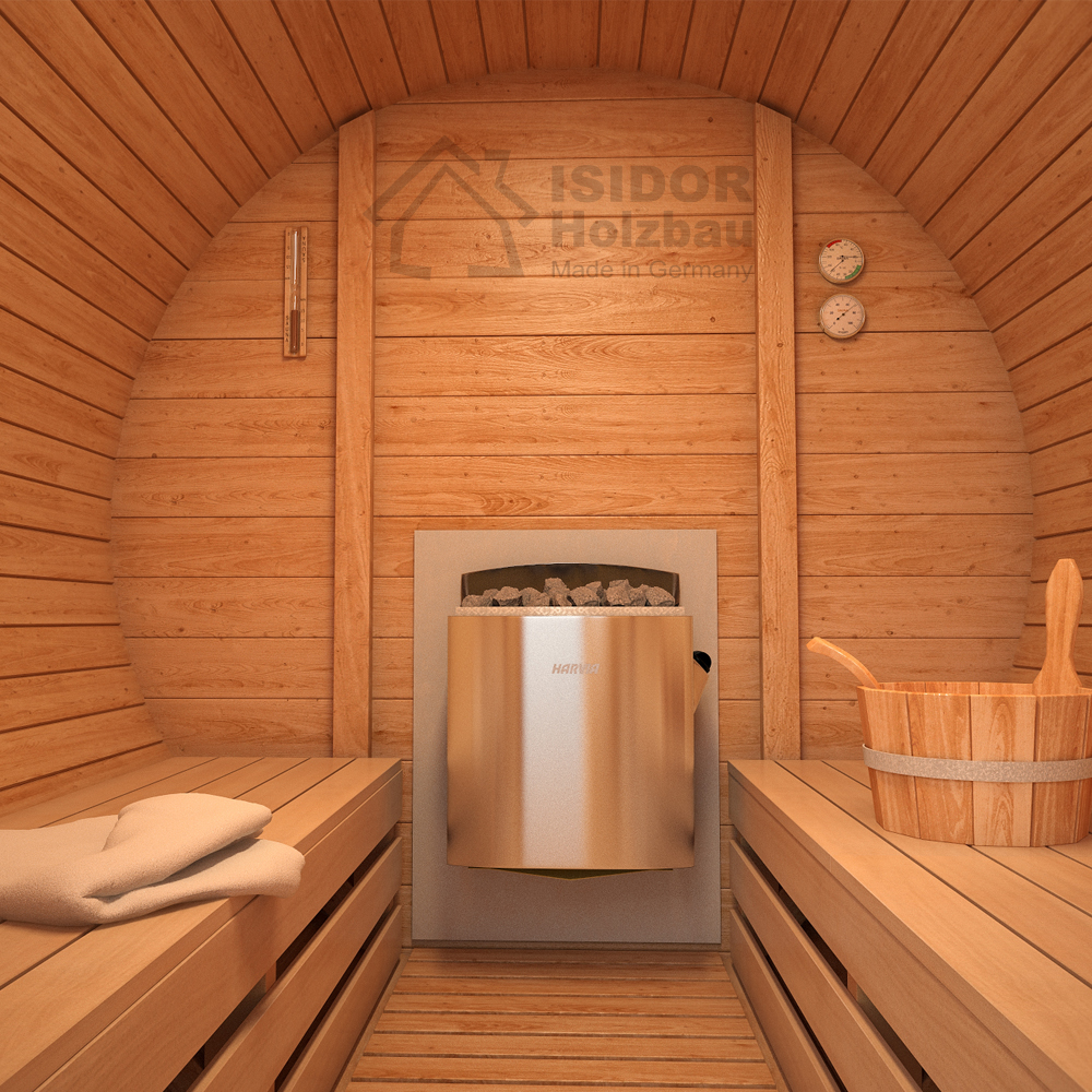 Wooden Barrel Sauna Outdoor Garden Keg Vat Tun Sauna HARVIA oven incl