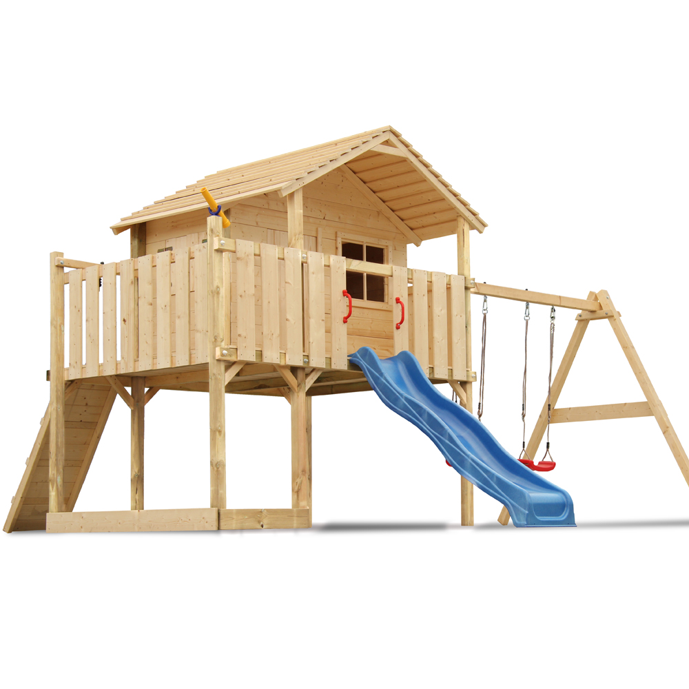 Children Play Tower Stilt Tree House Wood Slide Swing Garden Shed Quality Safe eBay