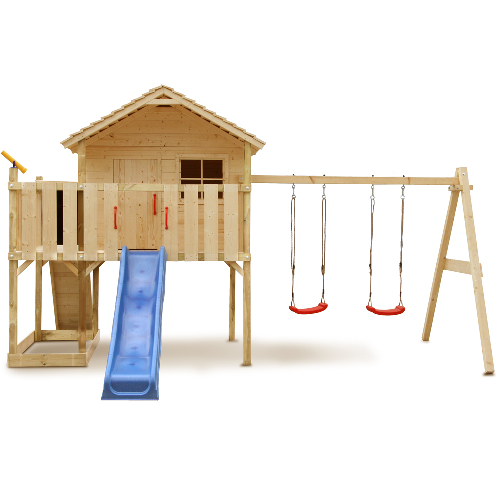 Children Play Tower Stilt Tree House Wood Slide Swing Garden Shed