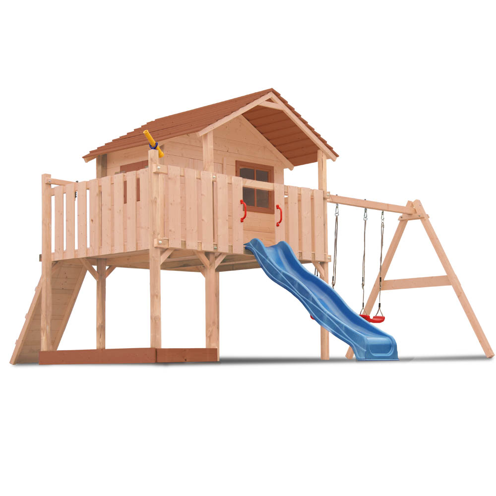 Children Play Tower Stilt Tree House Wood Slide Swing Garden Shed