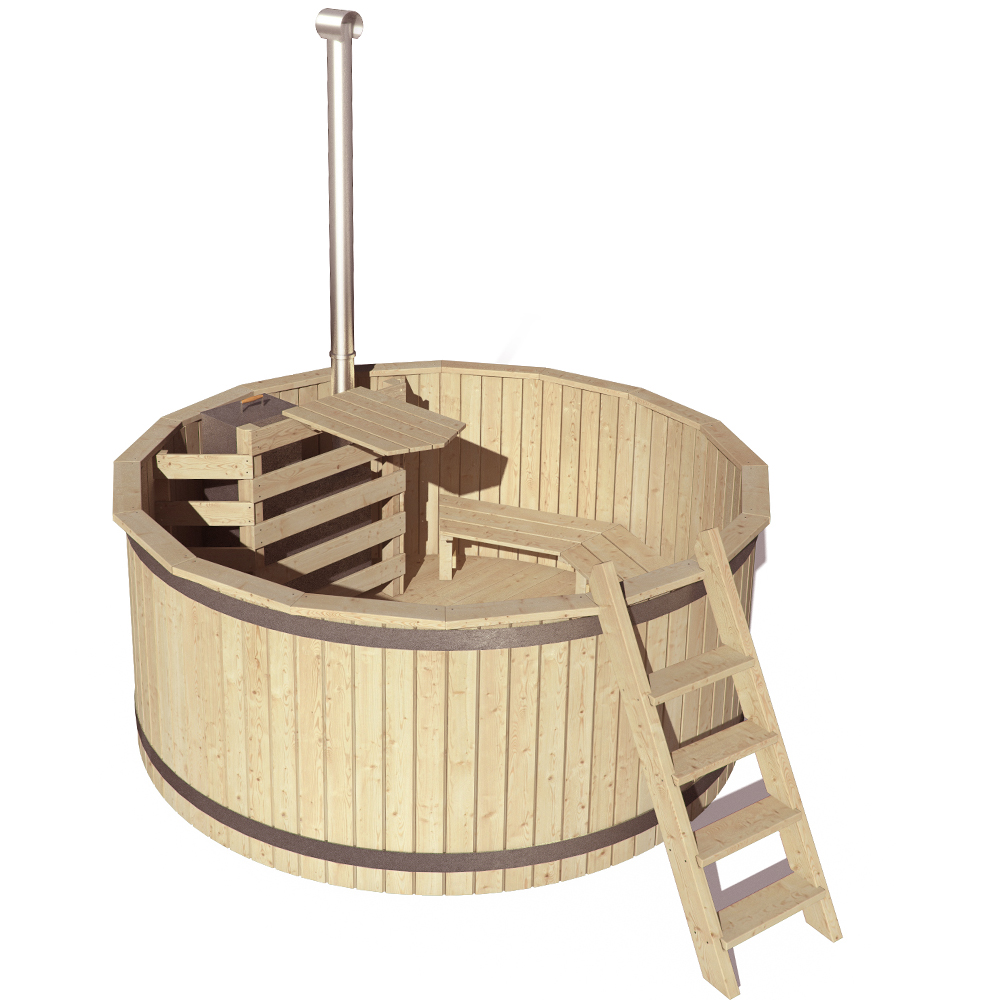 Wooden Hot tub Outdoor Bath Barrel Jacuzzi Garden Swimming Pool 190cm