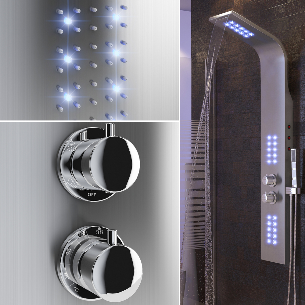 shower panel fitting rain shower shower fitting waterfall shower column LED