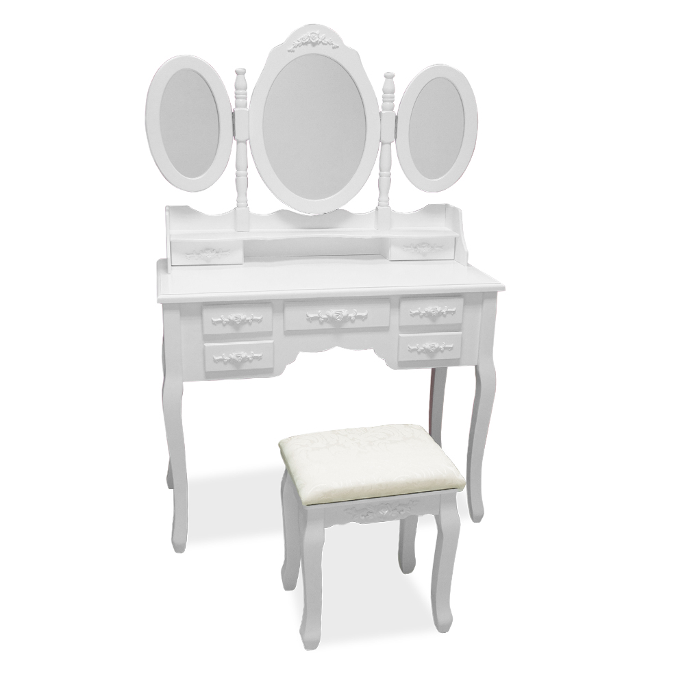 Dressing table Vanity table Dresser Vintage Cosmetics with mirror white