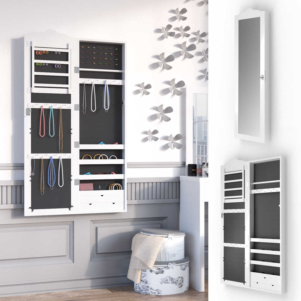Armoire à bijoux Armoire à glace verrouillable Armoire suspendue Miroir